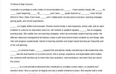 letters of recommendation for teachers recommendation letter for a teacher colleague