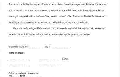 liability release form general release of liability form