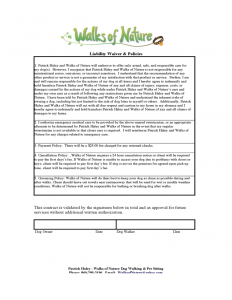 liability waiver form free dog walking service contract l