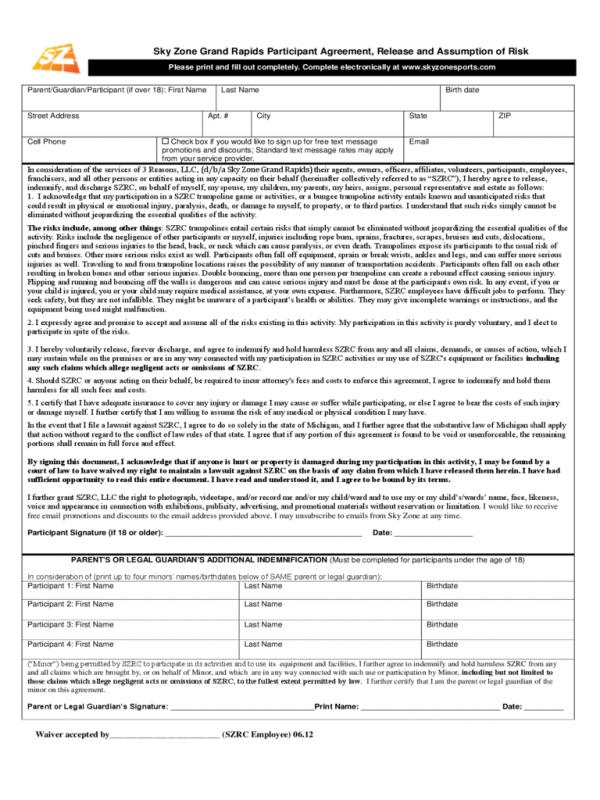 liability waiver form free