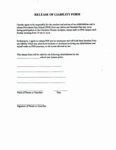 liability waiver form pdf accident waiver and release of liability form template
