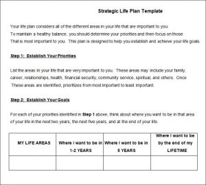 life plan template strategic life plan template word