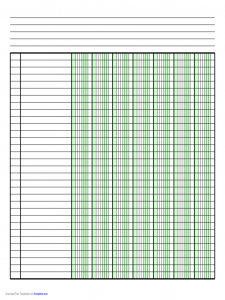 lined paper template pdf blank columnar paper with five columns on letter sized paper in landscape orientation d