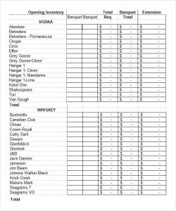 liquor inventory spreadsheet bar inventory spreadsheet template