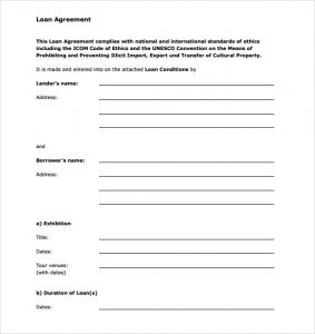 loan agreement form personal loan agreement form