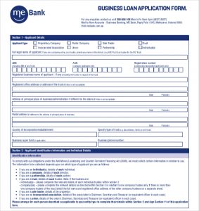 loan application format mebank business loan application form pdf format free download