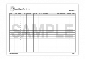 log book template laundry