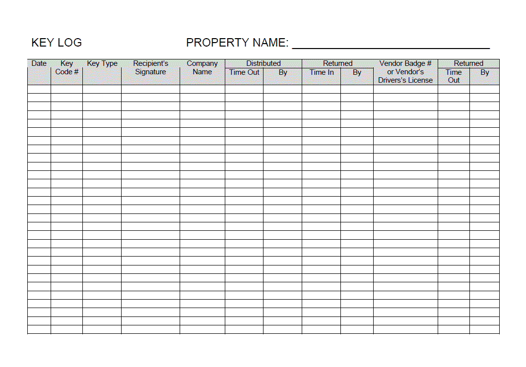 log sheet template