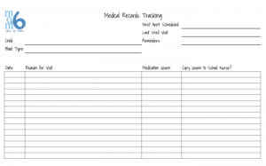 logging sheet template momof medical records tracking sheet