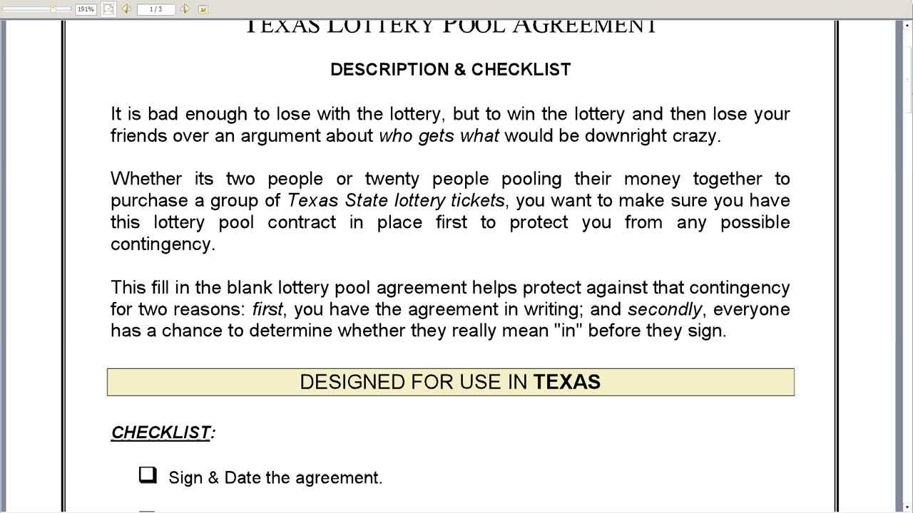lottery pool contract