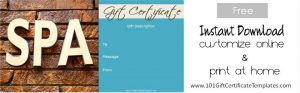 love coupon template spa gift certificate