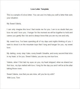 love letter format love letter template