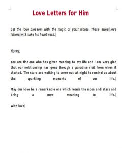 love letters for him love letter to him