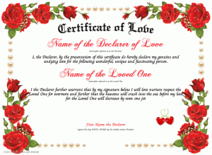 lover letter samples love certificate template