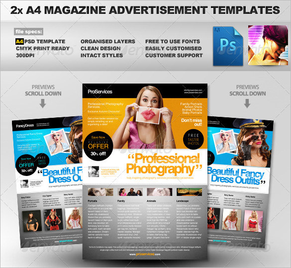magazine advertisements templates