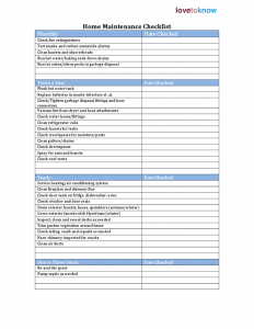 maintenance log template home maintenance checklist