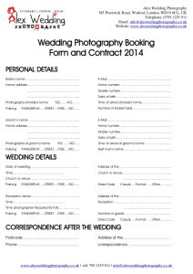 makeup artist contract wedding photography booking form and contract