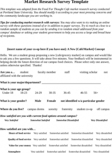 market research examples market research survey sample for food