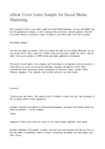 marketing manager cover letter odesk cover letter sample for social media marketing