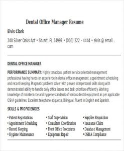 medical assistant resume example dental office manager resume