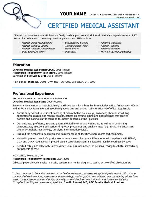 medical assistant resume example