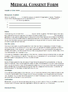 medical authorization form medical consent form