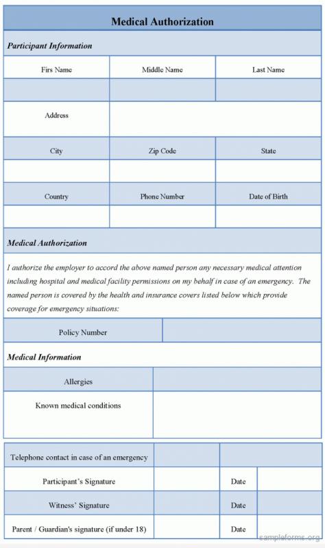 Medical Authorization Form | Template Business