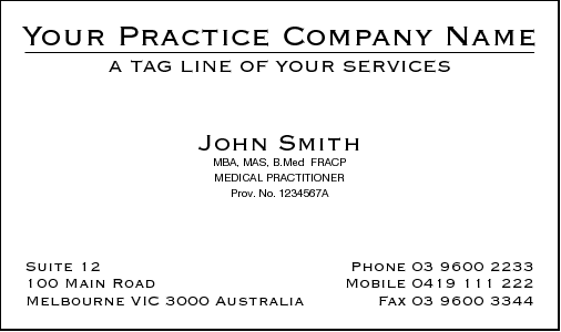 medical business cards