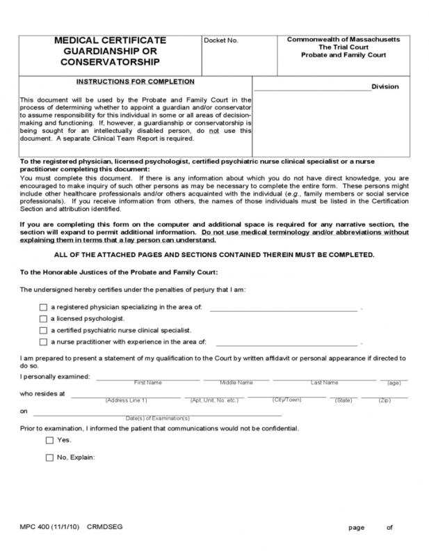 medical certificate forms