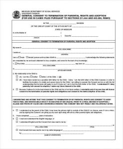 medical consent form for grandparents consent to terminate parental rights form