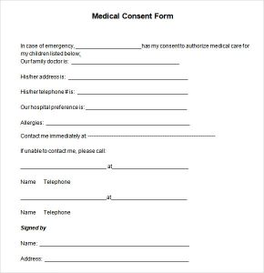 medical consent form template medical consent form