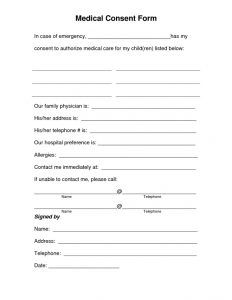 medical consent form template medical treatment consent form