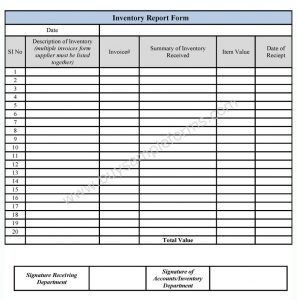 medical record release form inventory report form