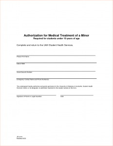 medical release form template medical treatment authorization letter