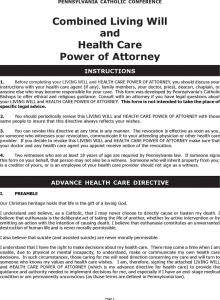medical release forms template pennsylvania combined living will and health care power of attorney form
