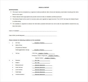 medical report template doc format free download medical report template