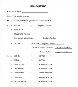 medical report template medical report template free download