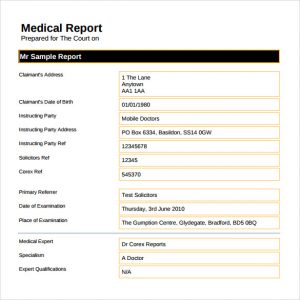 medical report template sample medical report template