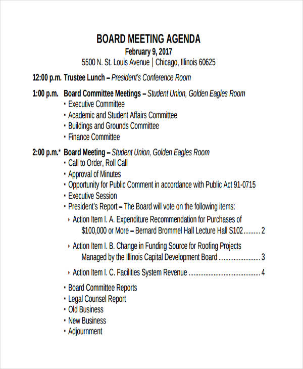 meeting agenda example