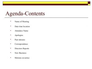 meeting agenda sample meeting procedures