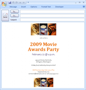 meeting invitations template e mail message movie awards party invitation