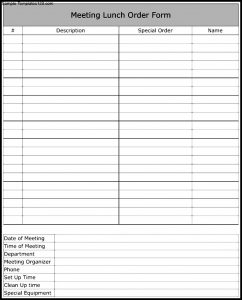 meeting minute template word lunch meeting order form template