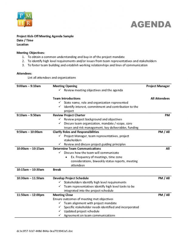 meeting schedule template