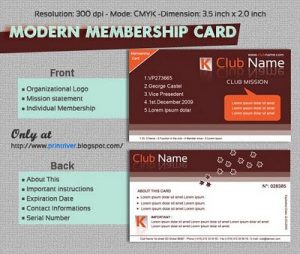 membership card template modern membership card