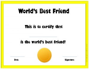 membership certificate template worlds best friend