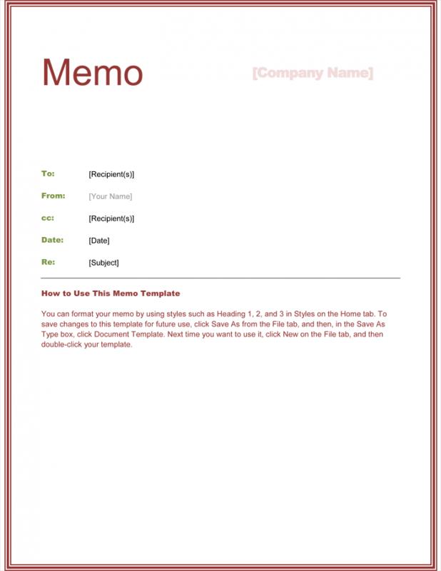 memo template word