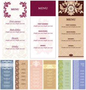 menu design templates menu templates with flowers vector