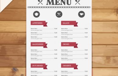 menu template free restaurant menu template