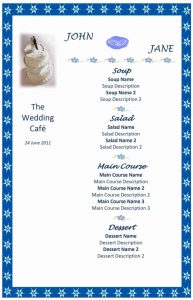menu template word wedding menu template sd x