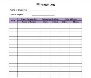 mileage log template mileage log